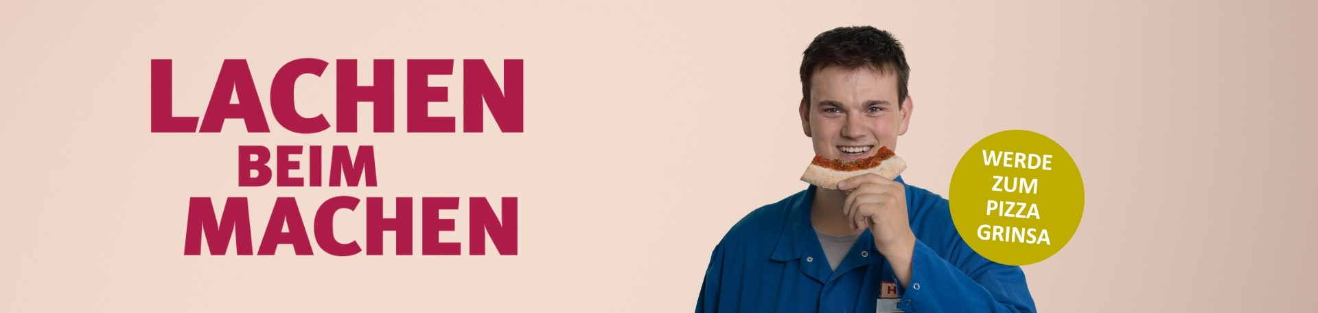 Mitarbeiter Technik mit Pizzarand