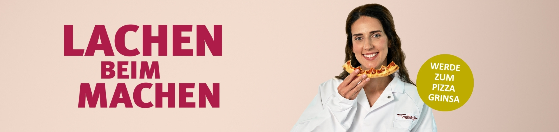 Lachen beim Machen, werde zum Pizza Grinsa
