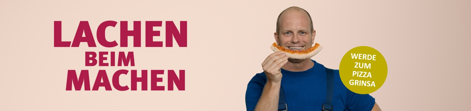 Lachen beim Machen, werde zum Pizza Grinsa