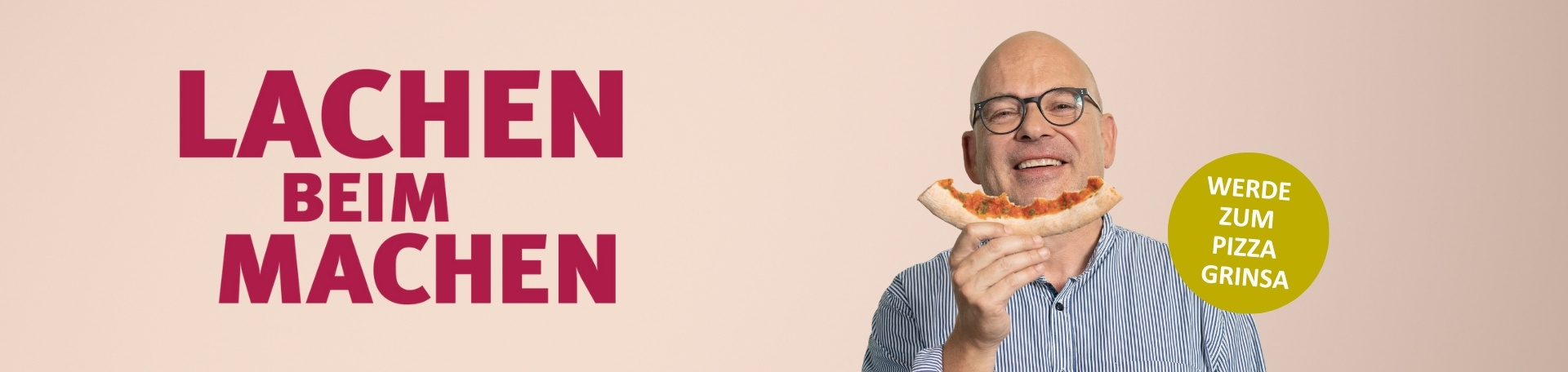 Lachen beim Machen, werde zum Pizza Grinsa